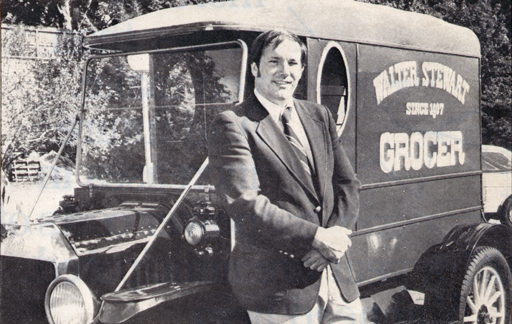 Robert Bailey Stewart with our trademark Ford Model T, 1981