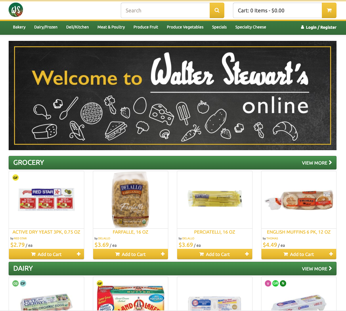 Stewart's Market Shop Online homepage